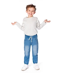 Deux par Boy Cotton Jersey Pocket T-Shirt Heather Beige Gray - Child