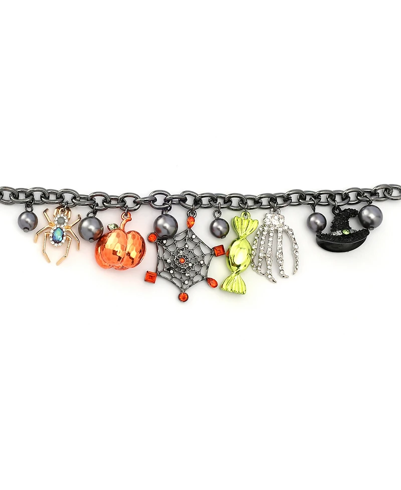 Betsey Johnson Faux Stone Spooky Halloween Charm Bracelet