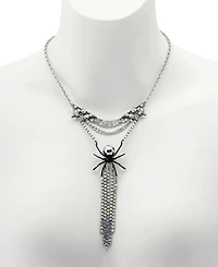 Betsey Johnson Faux Stone Disco Spider Fringe Y-Necklace