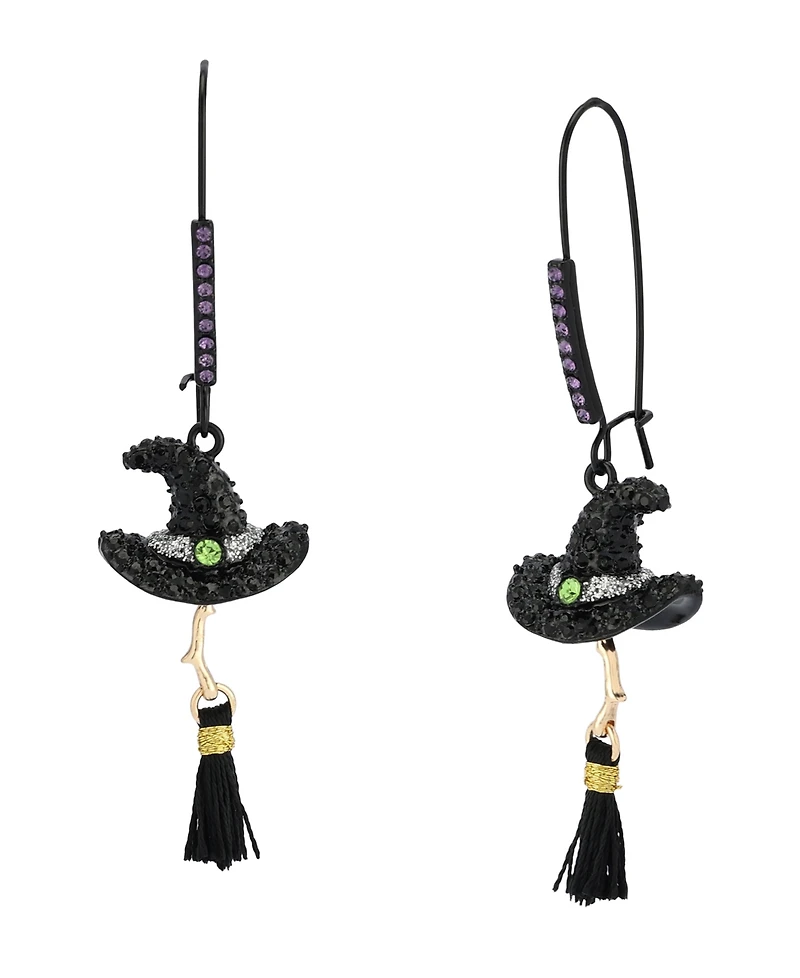 Betsey Johnson Faux Stone Witch Hat Dangle Earrings