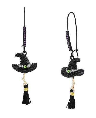 Betsey Johnson Faux Stone Witch Hat Dangle Earrings