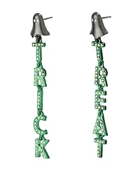 Betsey Johnson Faux Stone Halloween Ghost Trick or Treat Linear Earrings