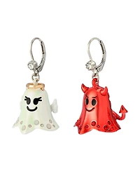 Betsey Johnson Faux Stone Halloween Angel Devil Mismatch Drop Earrings
