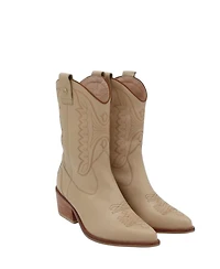 Stivali New York Women's Suede Leather Western Cowboy Booties