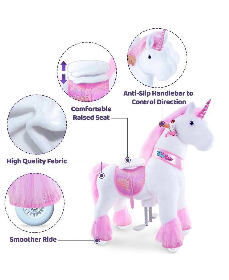 PonyCycle Ride-on Unicorn Pink Model U Size 5 for Age 7-12