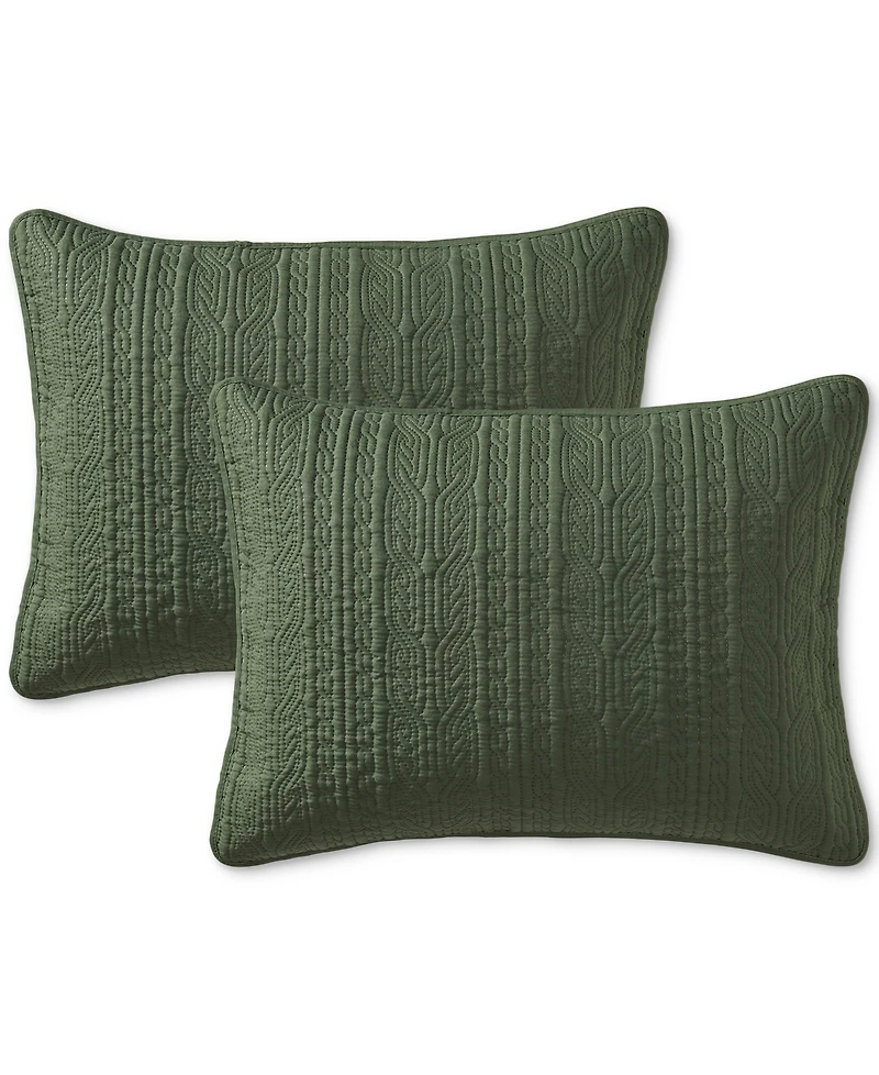 Seventh Studio Cable-Knit Pinsonic Microfiber -Pc. Quilt Set
