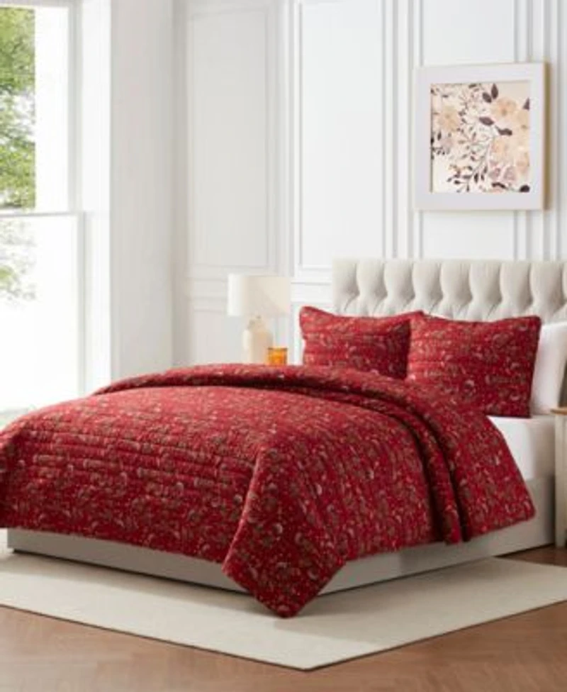 Seventh Studio Ivvy Botanical Print Pinsonic Microfiber Quilt Sets