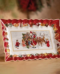 Villeroy & Boch Toy's Fantasy Cake Plate Santa and Kids, Rectangular