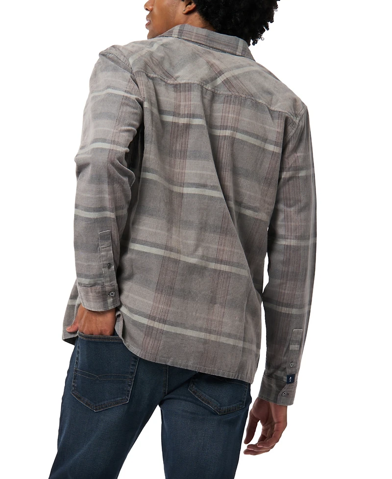 Buffalo David Bitton Men's Sinclair Plaid Baby Cord Shirt