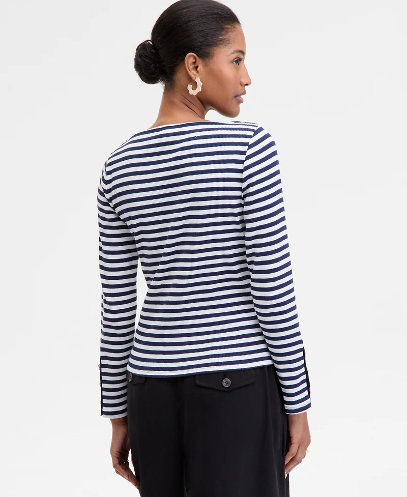 On 34th Women's Button-Cuff Boatneck Top, Macy's Exclusive