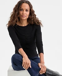 I.n.c. International Concepts Petite Ruched-Front Top, Macy's Exclusive