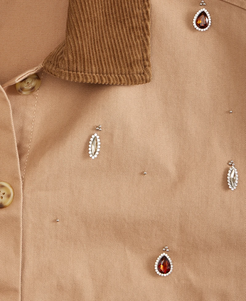 On 34th Women's Embellished Corduroy Collar Cropped Jacket, Macy's Exclusive