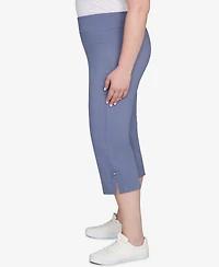 Hearts Of Palm Plus Solid Tech Stretch Capri Pants