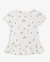 First Impressions Baby Girls Short-Sleeve Heart Tulip-Print Rib T-Shirt, Macy's Exclusive