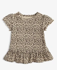 First Impressions Baby Girls Short-Sleeve Leopard-Print Rib T-Shirt, Macy's Exclusive