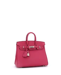 Pre-Owned Hermes Birkin 25 Handbag Pink Togo with Palladium Hardware