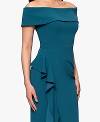 B&A By Betsy and Adam Off-the-Shoulder Midi Scuba Crepe Dress