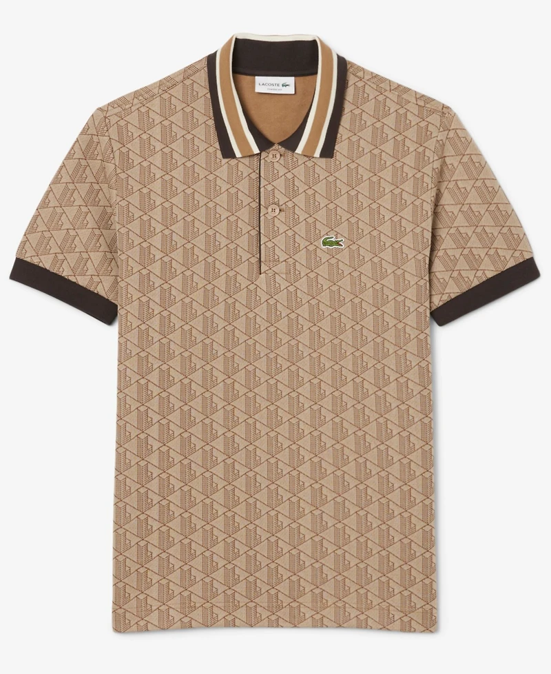 Lacoste Men's Classic Fit Monogram Jacquard Polo Shirt