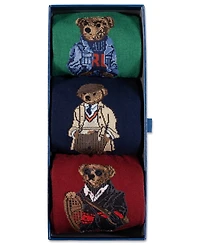 Polo Ralph Lauren Men's 3-Pack Assorted Bears Socks Giftbox