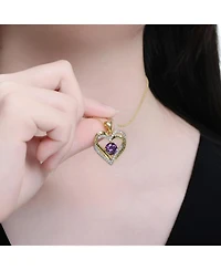 Radiant 14K Gold-Plated Birthstone Pendant Necklace