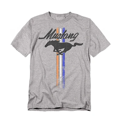 Logovision Men's Ford Mustang Stripes T-Shirt