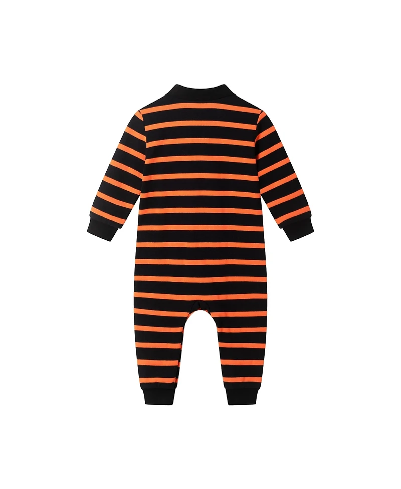 Andy & Evan Baby Boys Halloween Striped Rugby w/Ghost Patch