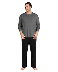 Lands' End Big & Tall Knit Rib Pajama Henley