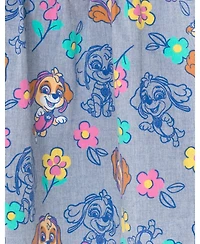 Paw Patrol Toddler Girls Skye Floral Chambray Skater Dress Toddler|Child