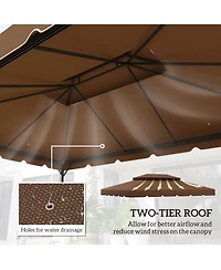 Outsunny 13' x 10' Double Roof Gazebo Replacement Canopy Top Cover