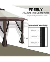 Outsunny 13' x Pop Up Canopy w/ Netting, Weight Bags,