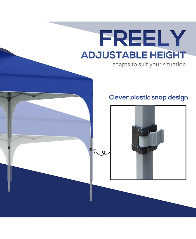 Outsunny Pop Up Gazebo Foldable w/ Wheeled Carry Bag & 4 Weight Bags
