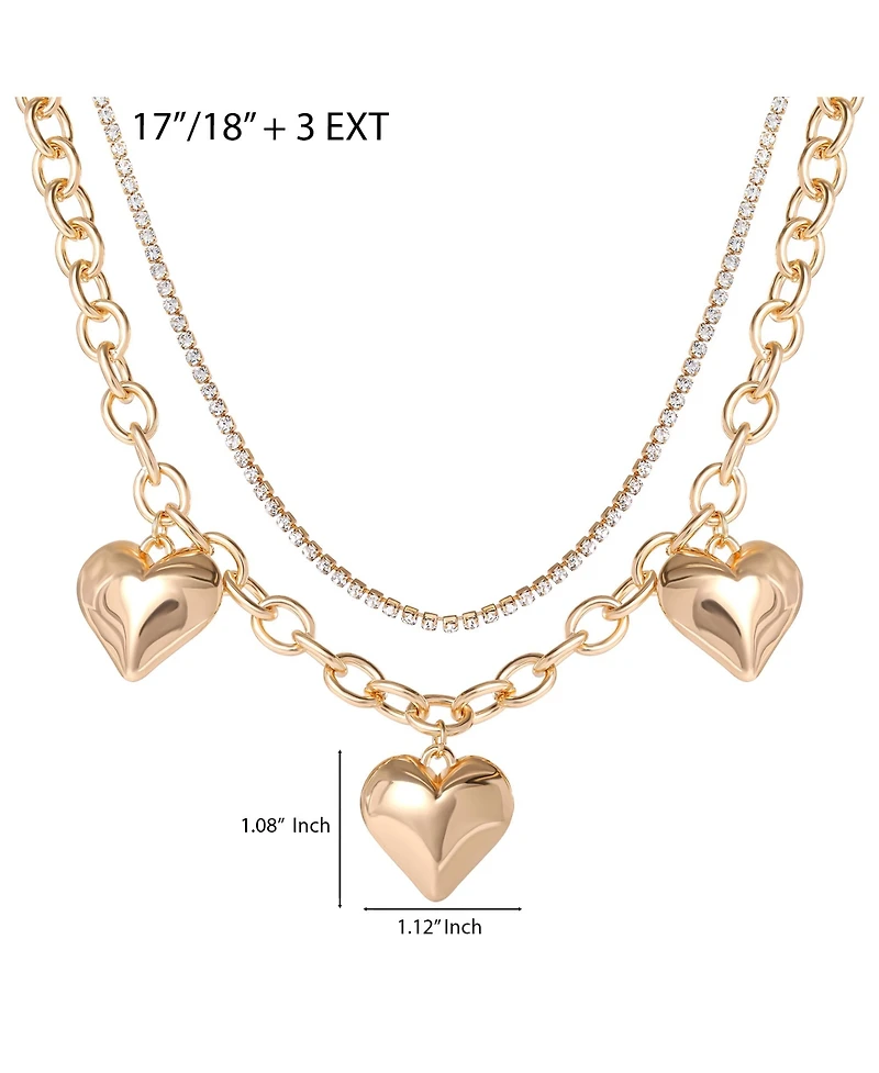Jessica Simpson Triple Heart Statement Necklace