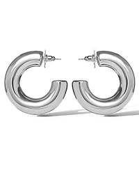 Jessica Simpson Mini Chunky Silver Hoop Earrings