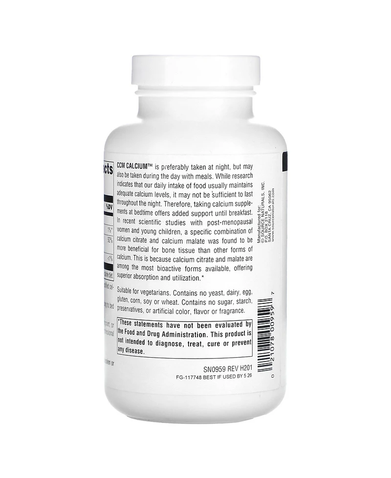 Source Naturals Ccm Calcium 300 mg