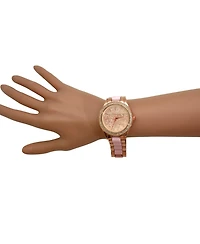 Olivia Pratt Pink Rose Gold Rhinestones Dial Women Watch