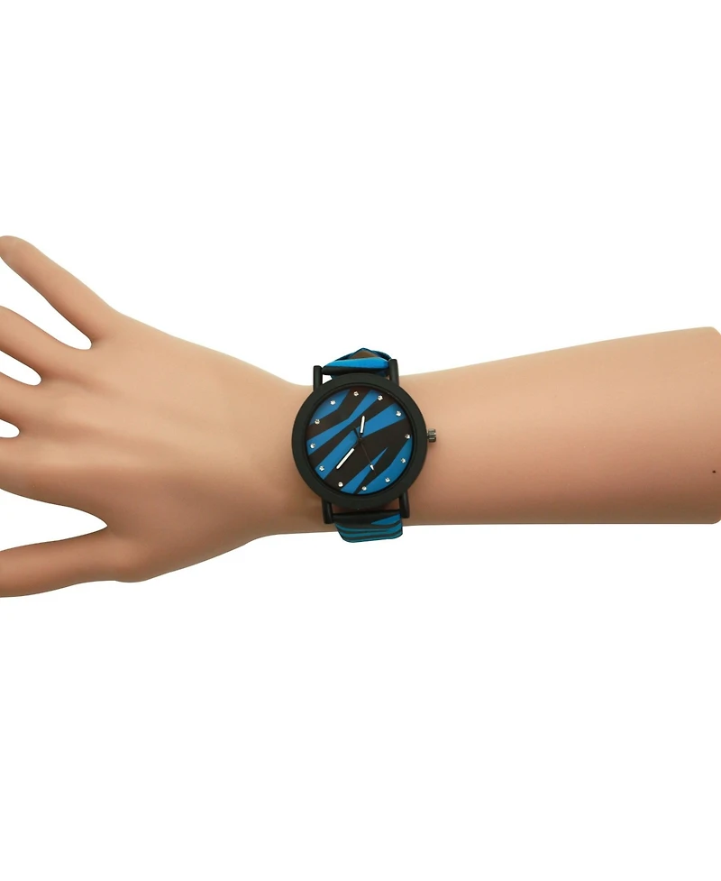 Olivia Pratt Blue Zebra Colorful Strap Women Watch