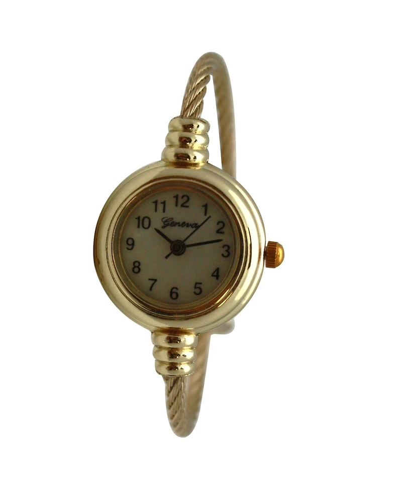 Olivia Pratt Gold Thin Swirl Delicate Bangle Women Watch