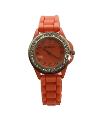 Olivia Pratt Every Day Thin Band Silicone and Rhinestones Colorful Women Watch