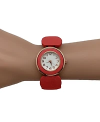 Olivia Pratt Coral Stretch Wooden Watch
