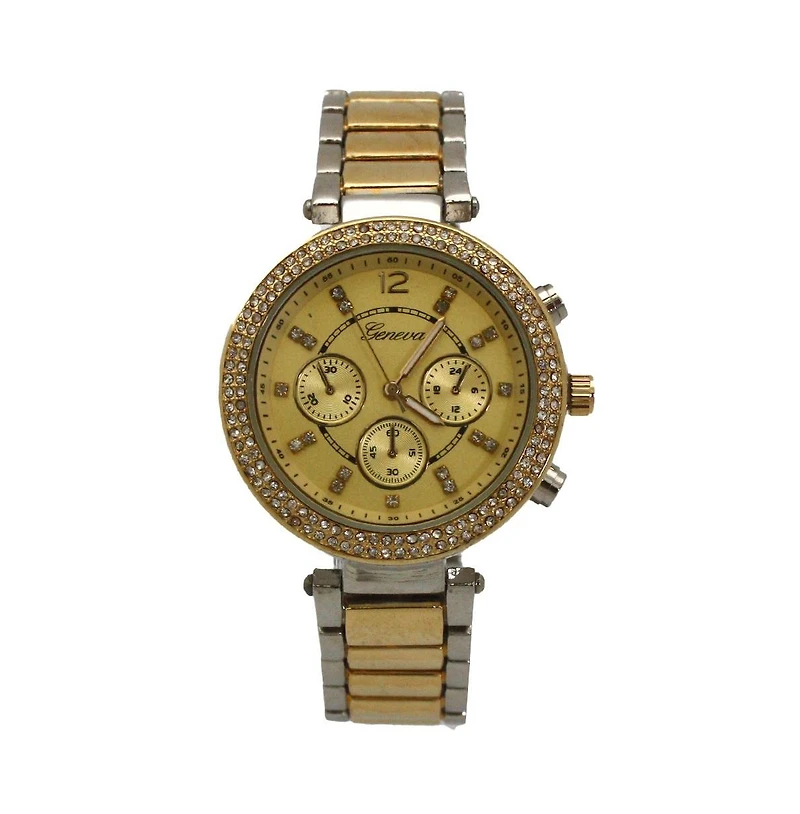 Two Tone Rhinestone Elegante Two Tone Watch