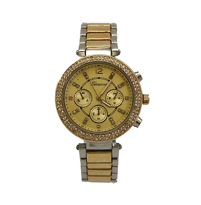 Two Tone Rhinestone Elegante Two Tone Watch