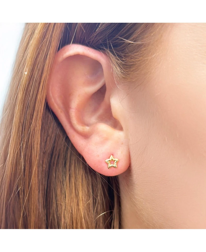 The Lovery Baby Star Screw Back Stud Earrings 14K Gold
