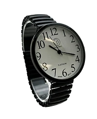 Olivia Pratt Black Stretch Band Big Face Shiny Colors Women Watch