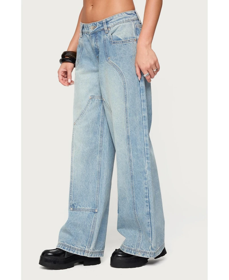 Edikted Women's Dema Western Low Rise Jeans