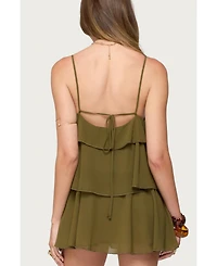 Edikted Women's Gwynne Chiffon Ruffled Mini Dress