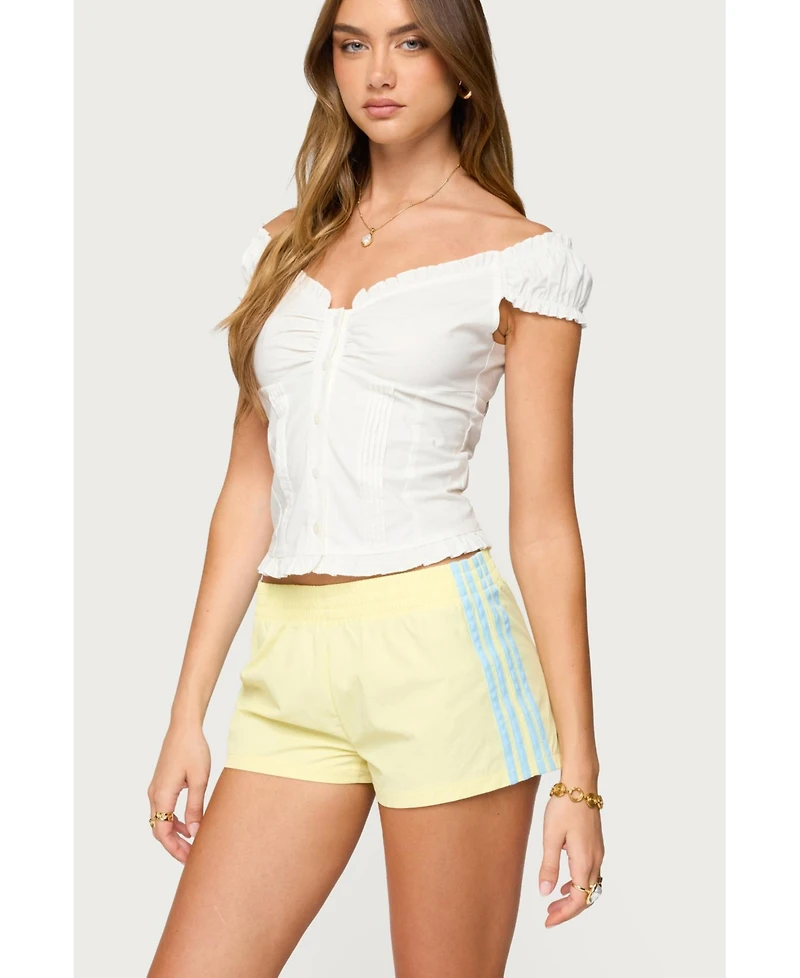Edikted Women's Arlow Ruffle Button Up Top