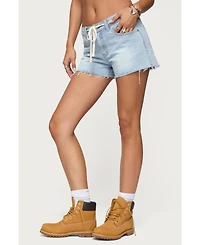 Edikted Women's Milla Low Rise Denim Shorts