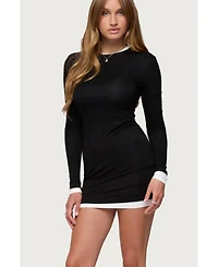Edikted Women's Norah Contrast Layered Mini Dress