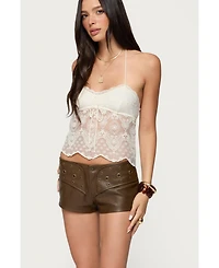 Edikted Women's Amarie Sheer Lace Halter Top