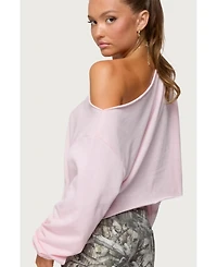 Edikted Women's Aveline Off Shoulder Light Sweatshirt